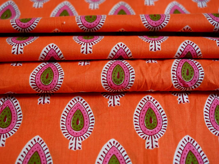 Hand block print fabric by yard