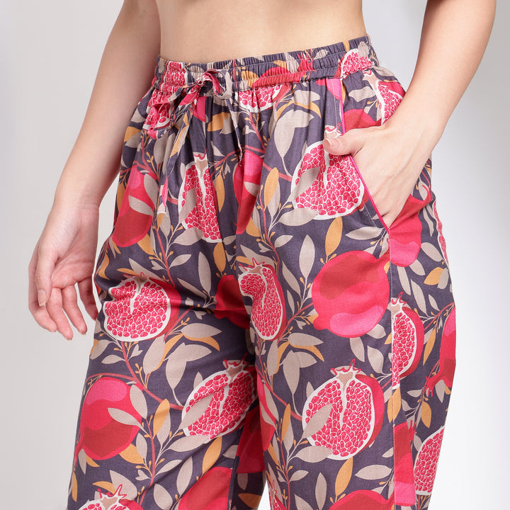 Indian Trend ~ Pomegranate Print Cotton Pjs Style