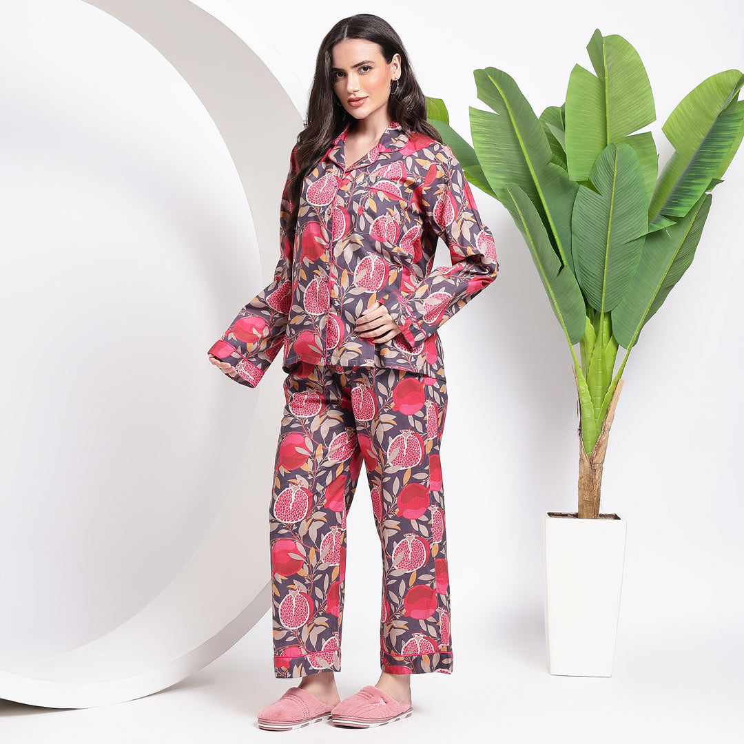 Indian Trend ~ Pomegranate Print Cotton Pjs Style