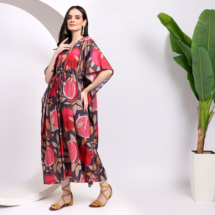 Fruit Print Kaftan: A Stylish Choice for Lounging or Outings