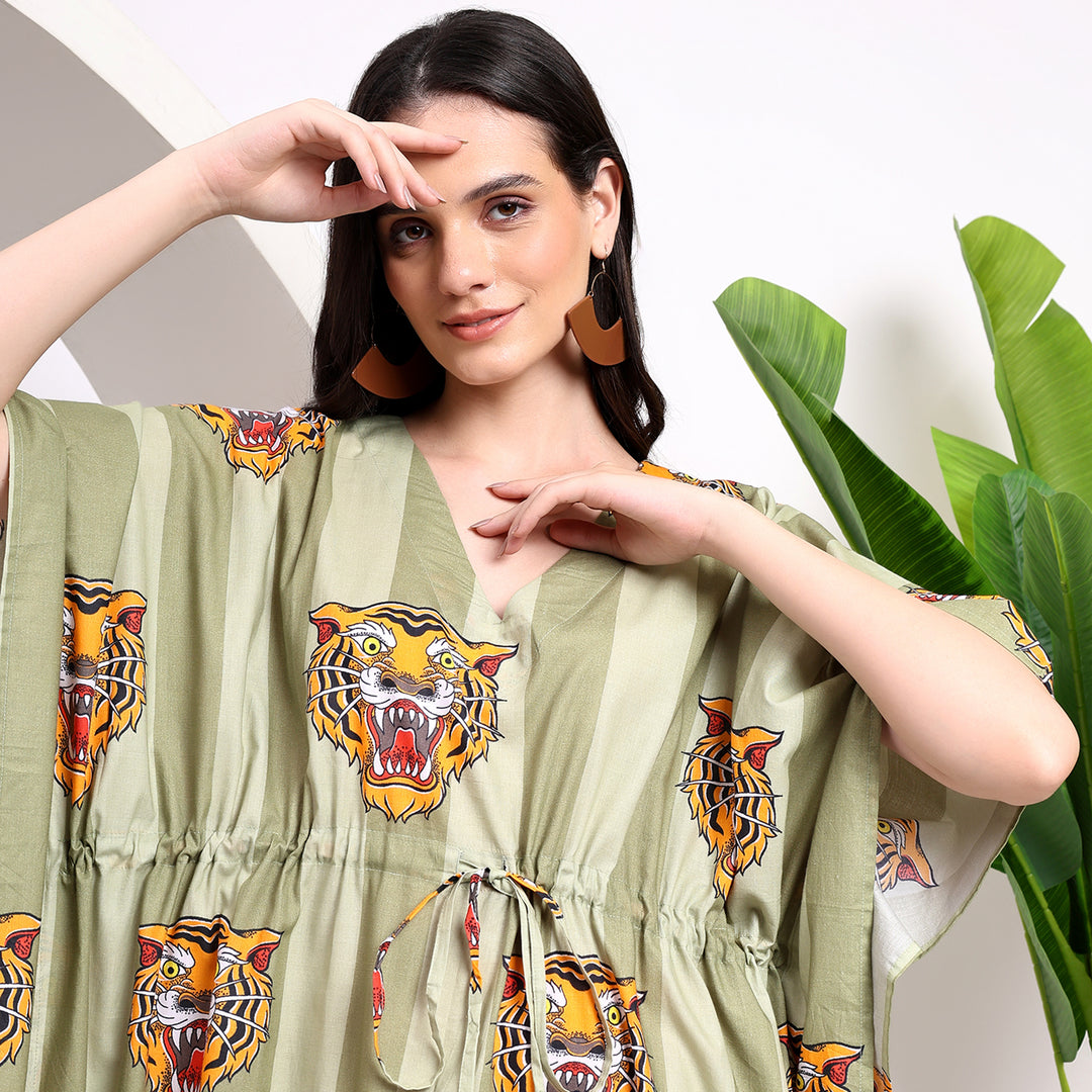 Wild animal print kaftan