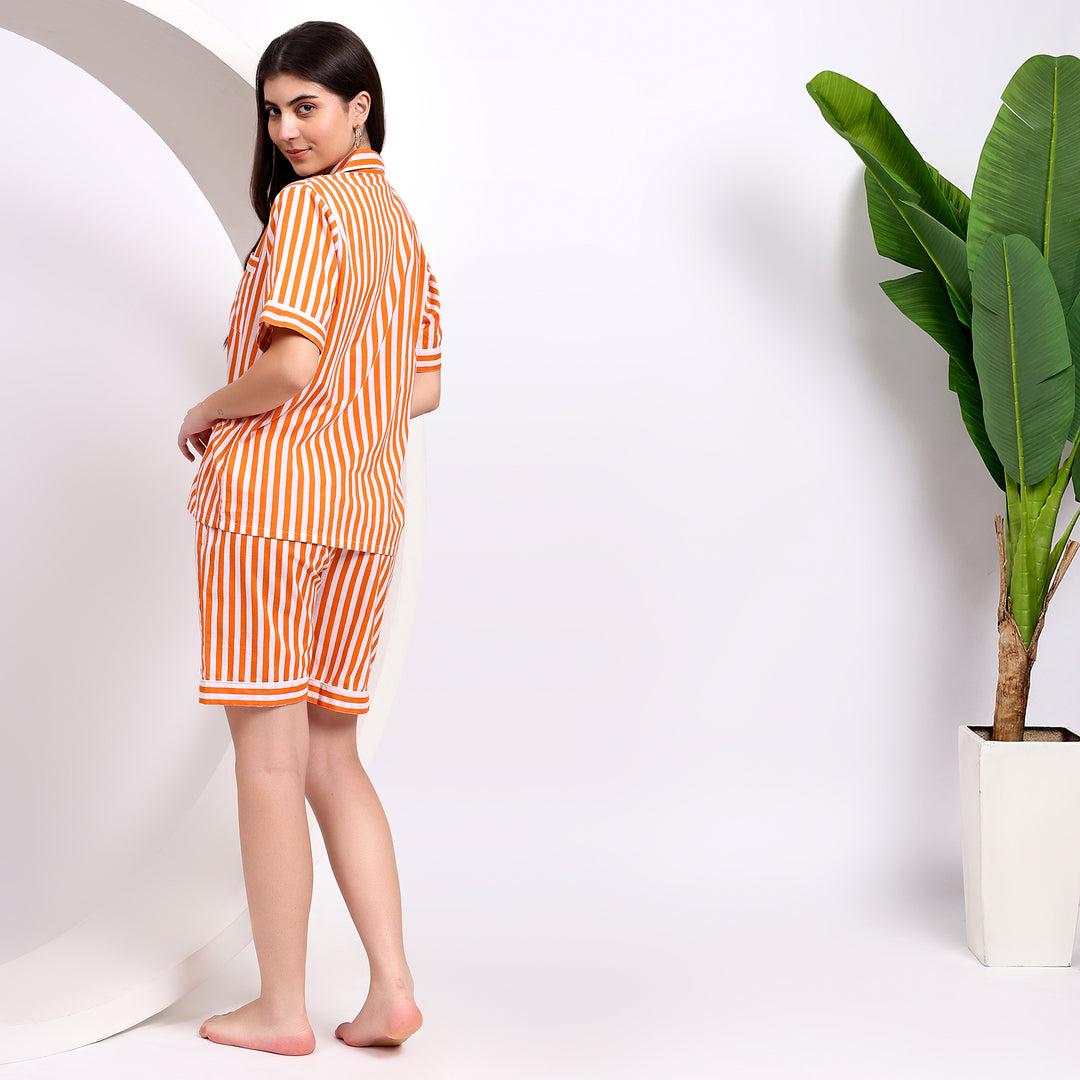 Orange Glow: Your New Favorite Cotton Pajama Shorts