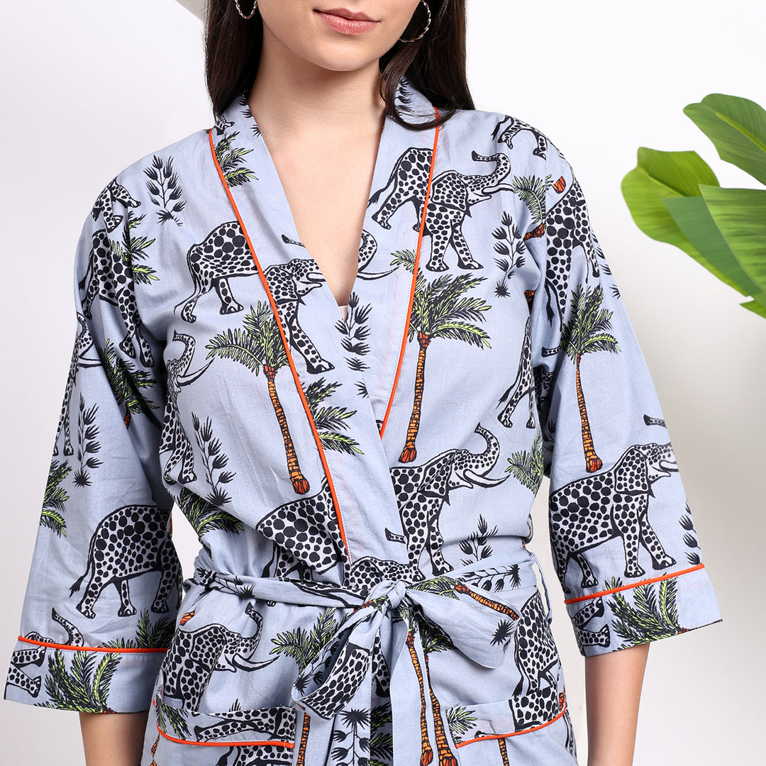 Hand Block Printed Kimono Robes