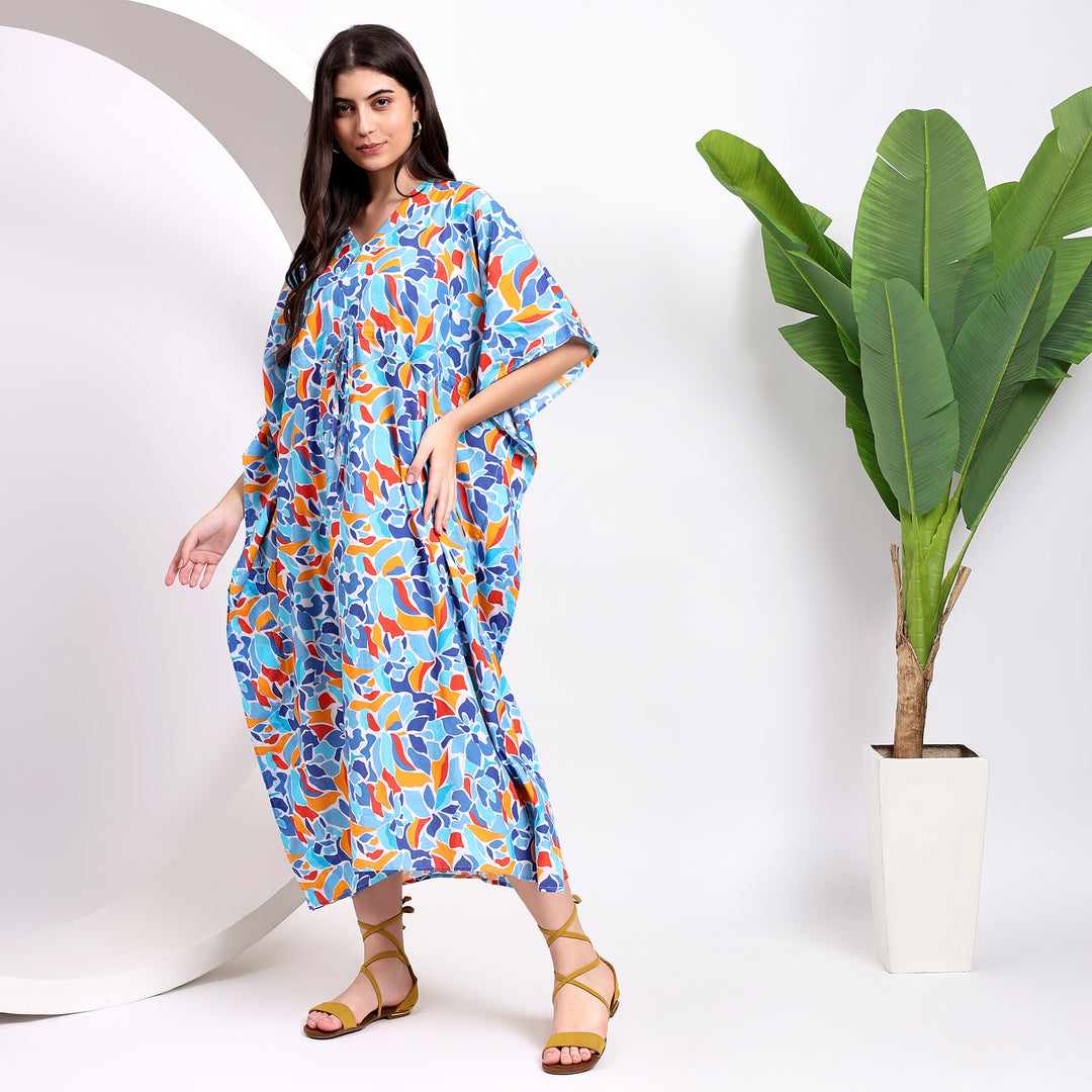 Abstract print kaftan