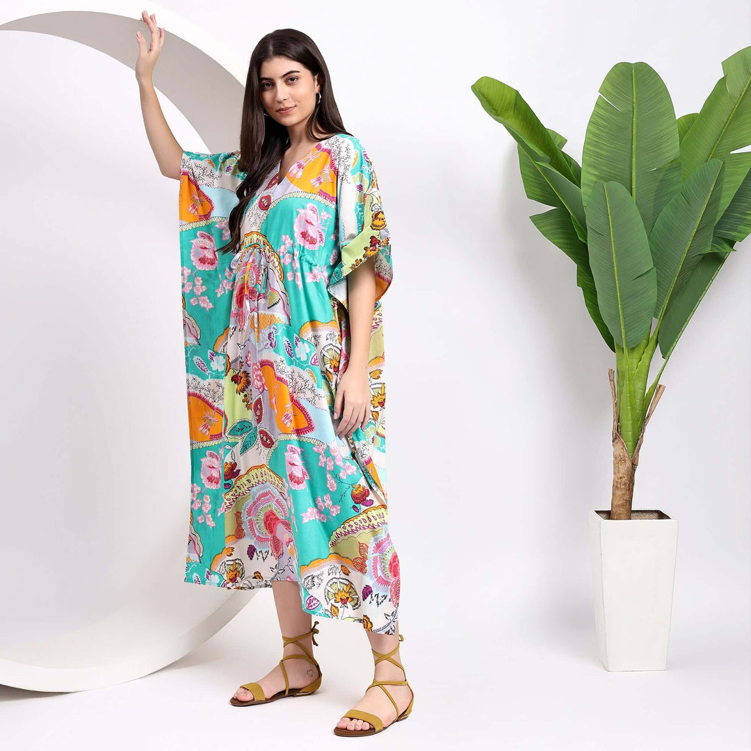plus size maxi kaftan dresses NOBRAND Women's Plus Size Kaftan Dress Plus Size Maxi Dress Moo Moos Beach Cover Up,Bathing Suit Cover-Up Loungewear, Size: One Size