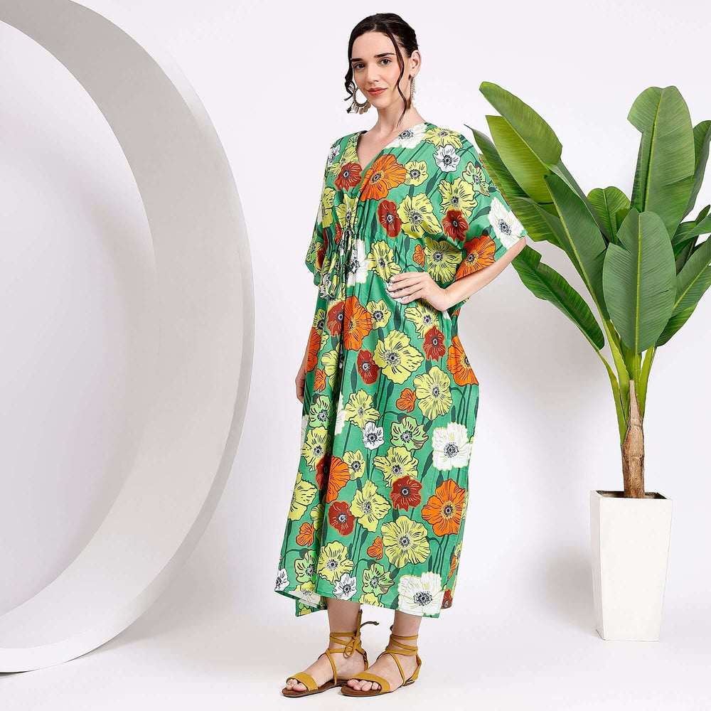 Floral cotton kaftan dress – Indian caftan for women