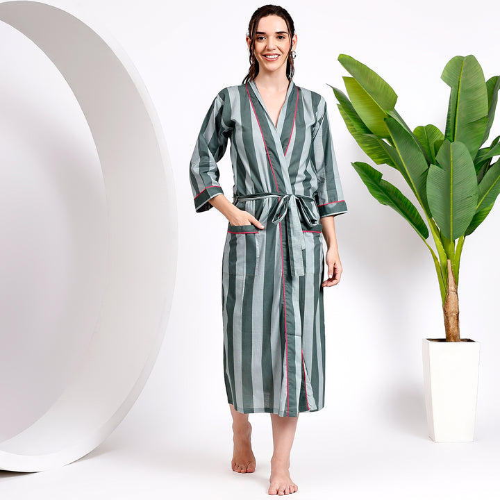 Soft Cotton Dressing Gown for Women | Long & Cozy