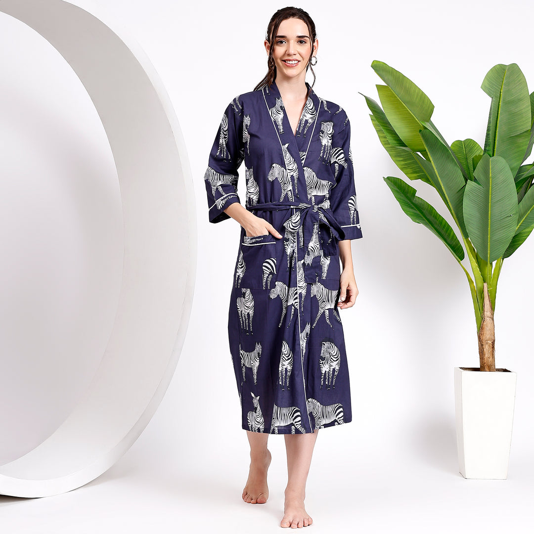 Cotton lounge kimono