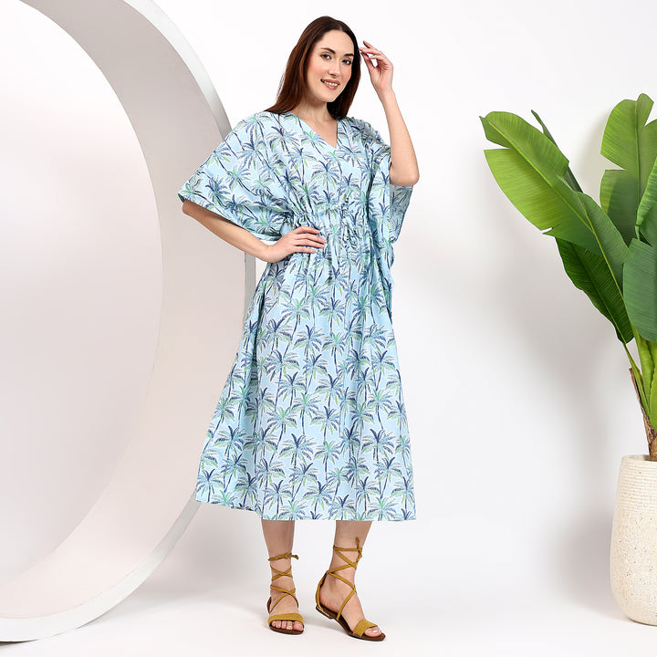 Handmade floral block print cotton dress