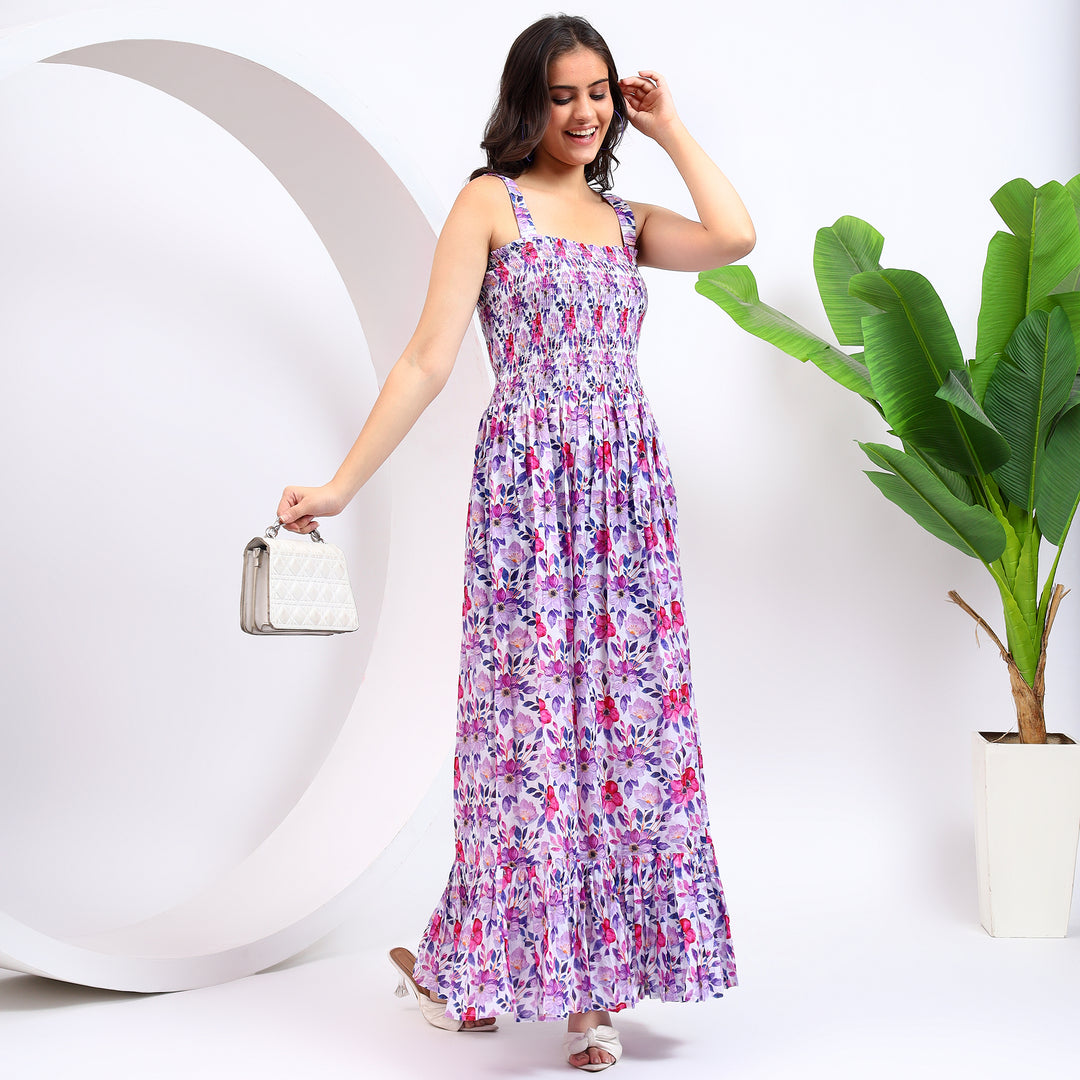 Floral wrap maxi dress