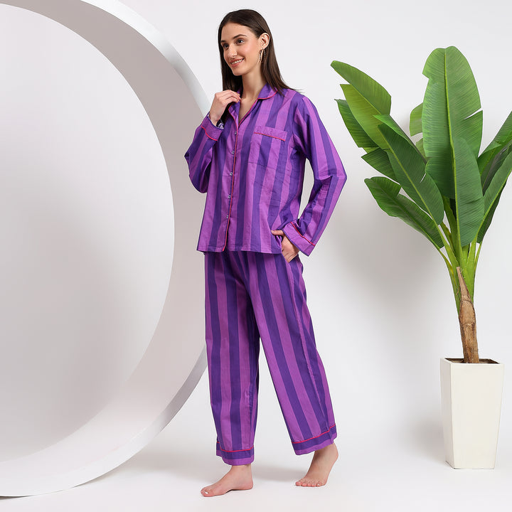 Women's Relaxed Fit Cotton Pj Set - Shirt Dress for Her