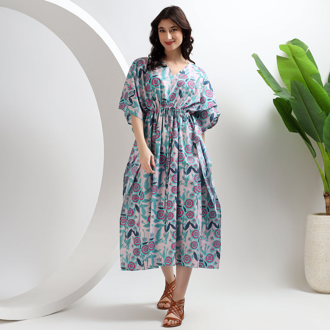 Comfortable plus size lounge caftan dress
