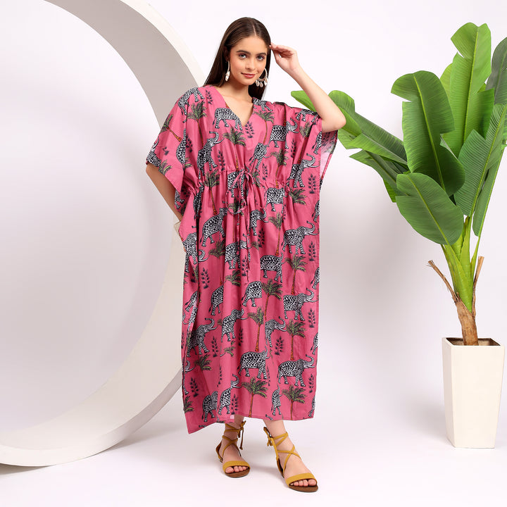 Gray Printed Caftans - Women's Stylish Wear Dresses