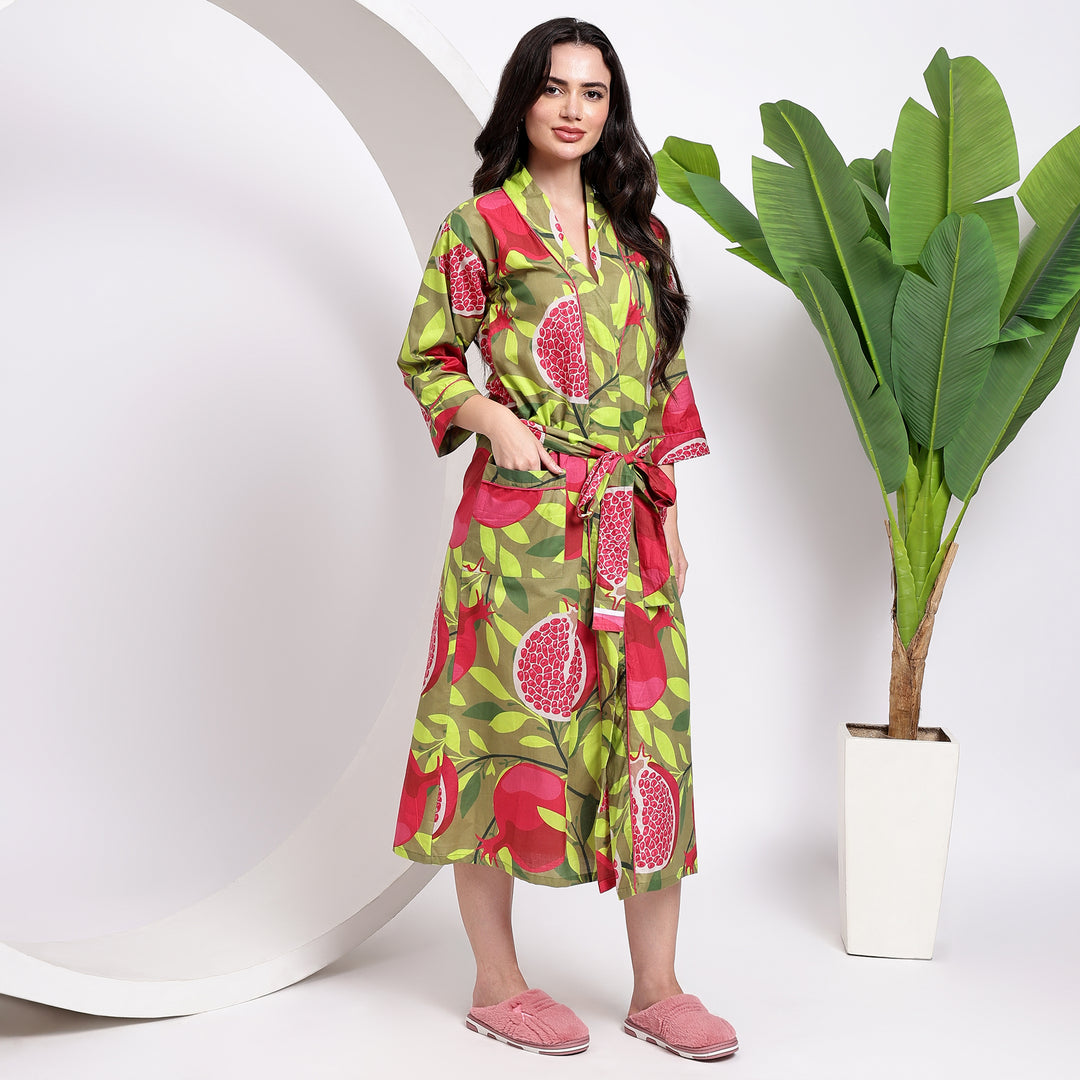 fruit print kimonos