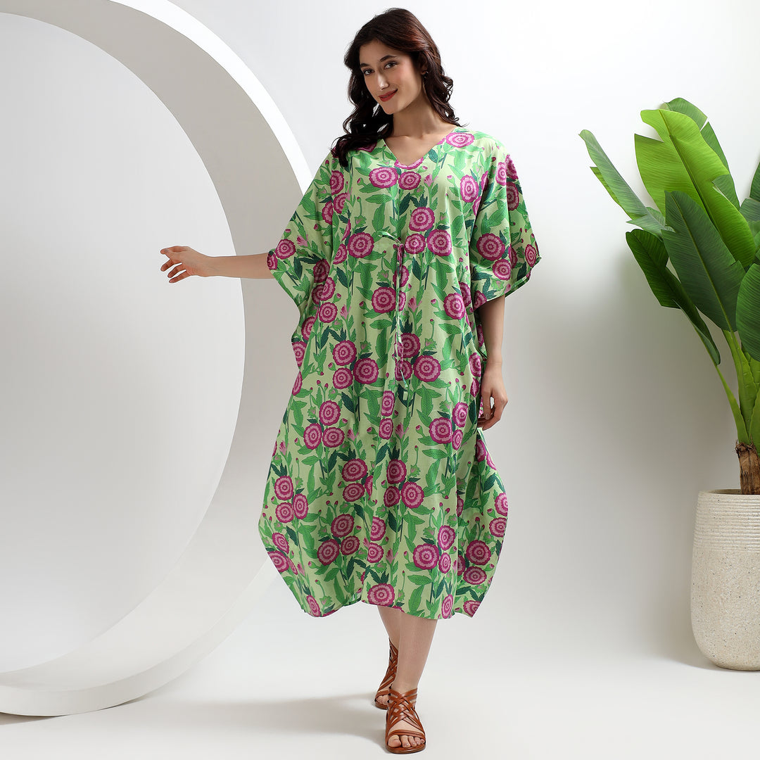 Plus size Indian cotton kaftan dress