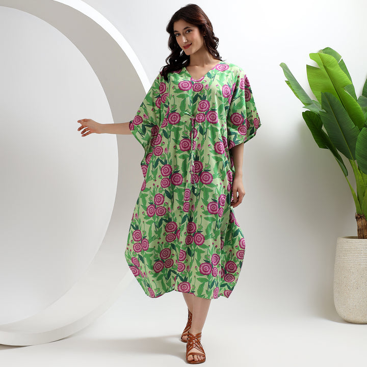 Plus size Indian cotton kaftan dress