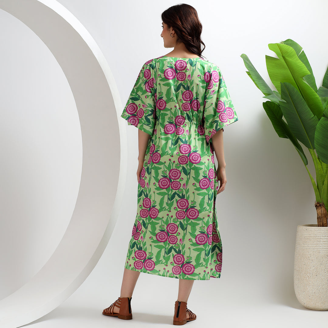 Indian block print kaftan dress