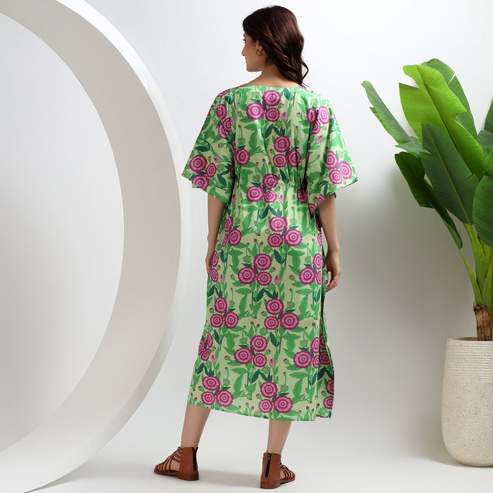 Indian block print kaftan dress