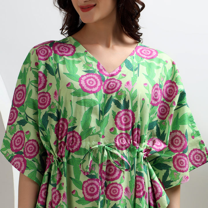Cotton plus size caftan with boho vibes