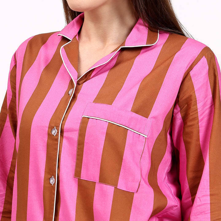 Block print cotton pajamas & PJs – striped family matching set