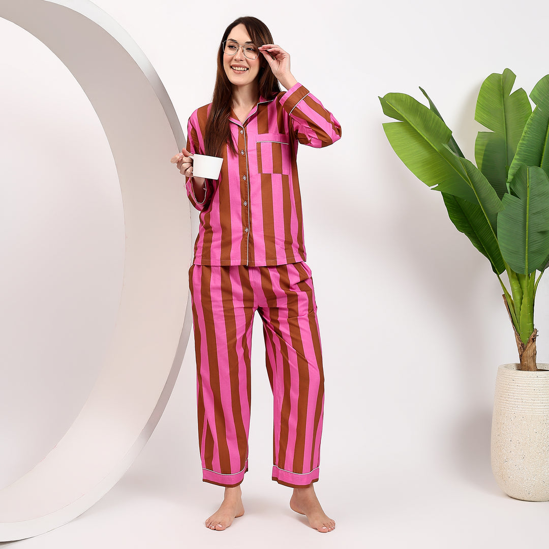 Block Print Cotton Pajamas & PJs – Stripe Family Matching Pajama Set