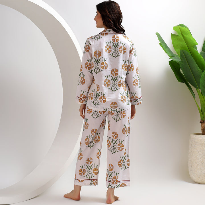 Cotton block print pajamas – Indian hand block PJ set for women