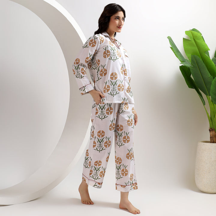 Women’s hand block print cotton pajamas – Indian PJ set