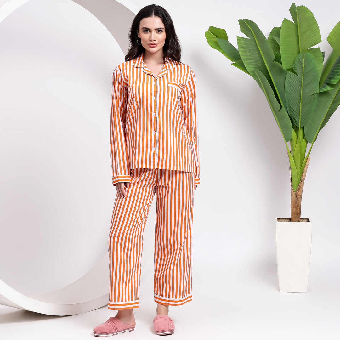 Indigo Stripes: Classic Cotton Pjs for Ultimate Comfort