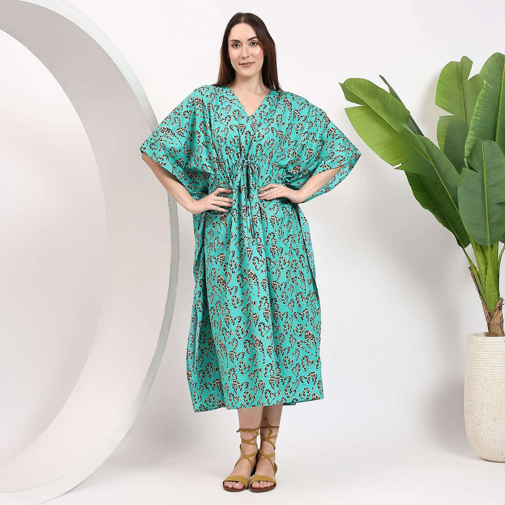 Leopard print kaftan – vintage cotton caftan for women