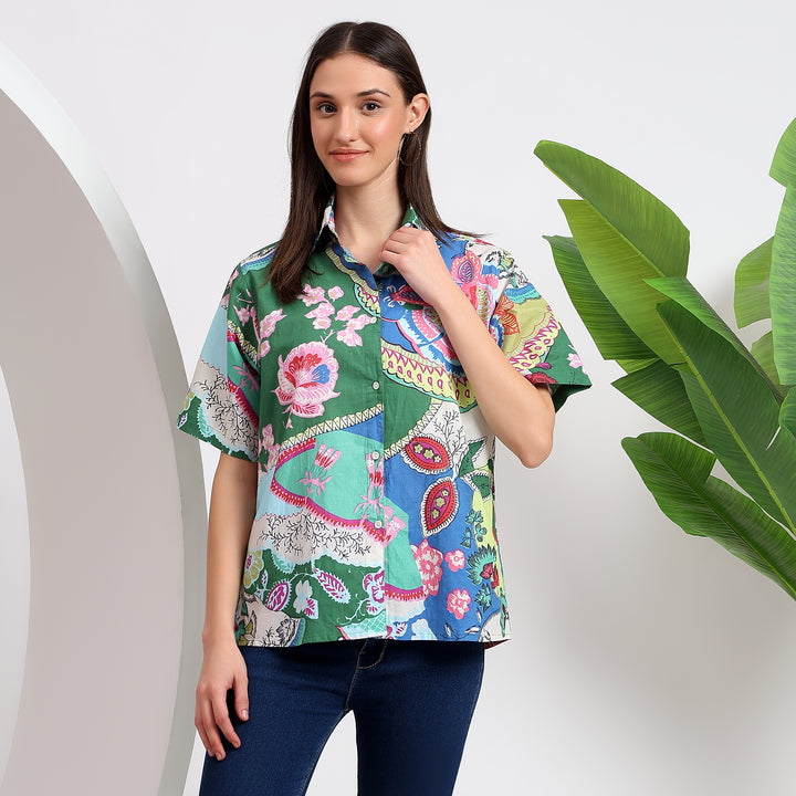 Shop Our Exotic Tropical Print Women's Shirts Today