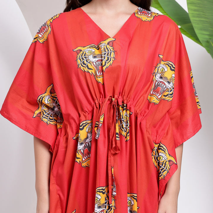 Maxi kaftan with stripes