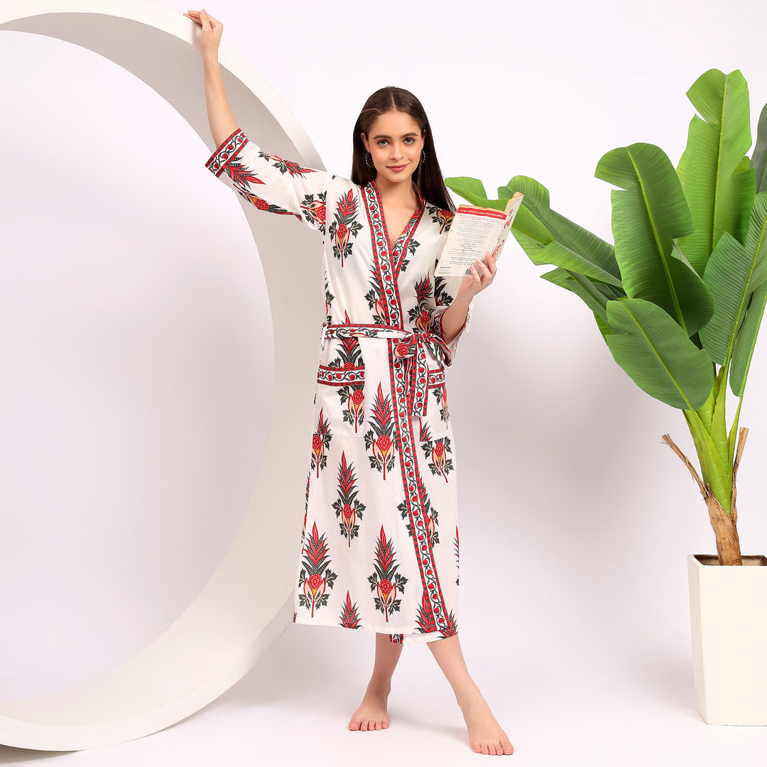 Soft White Robes for Women | Lightweight Cotton Loungewear