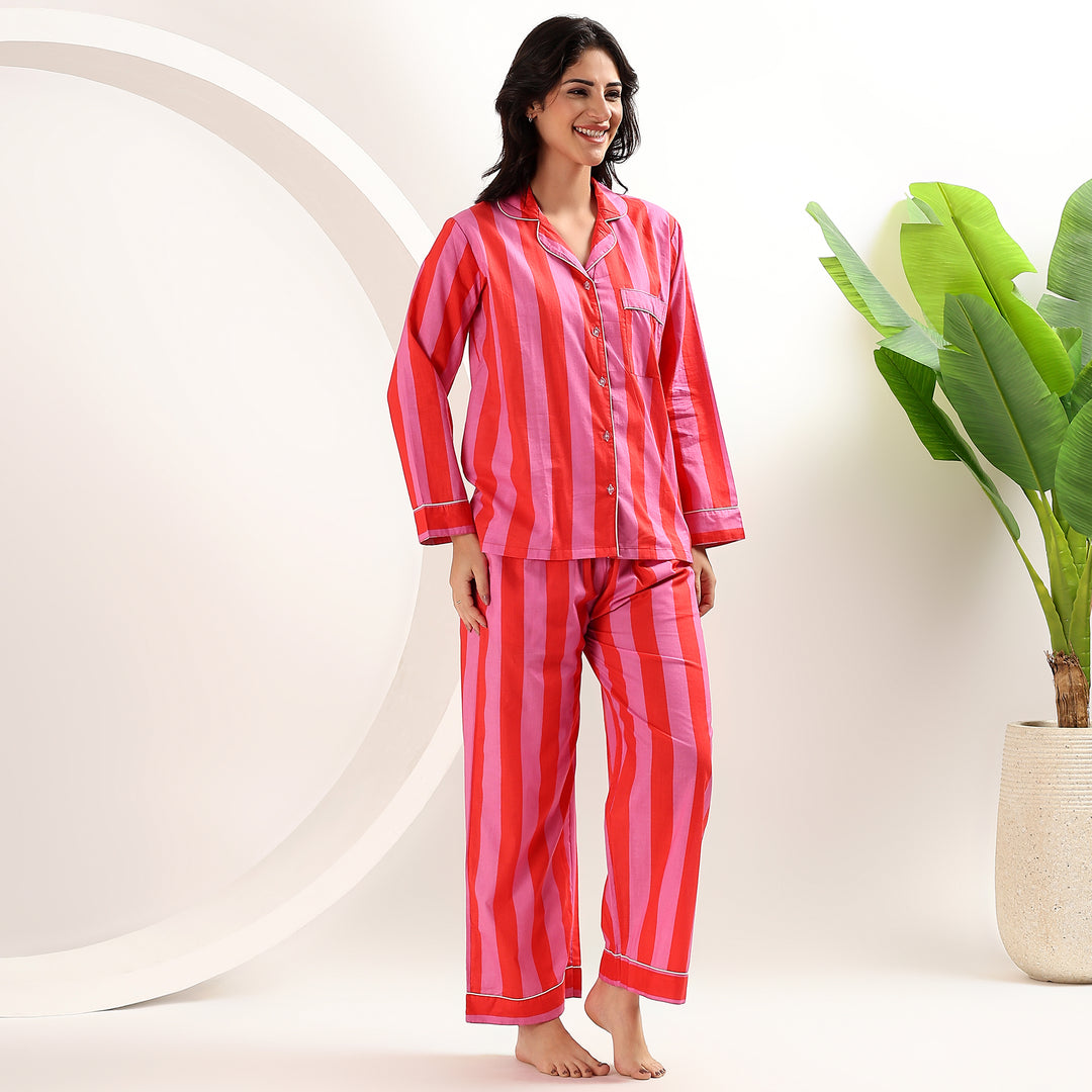 Stripe Print Pajamas & PJ Set – Cotton Pajama Sets for Women