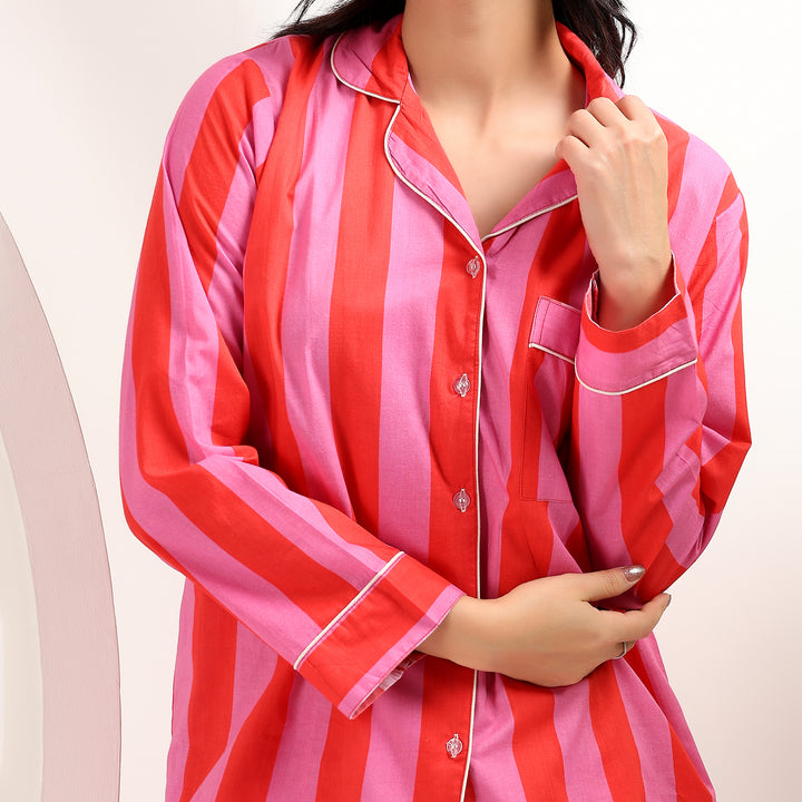 Stripe cotton pajamas – matching PJ sets for women sleepwear