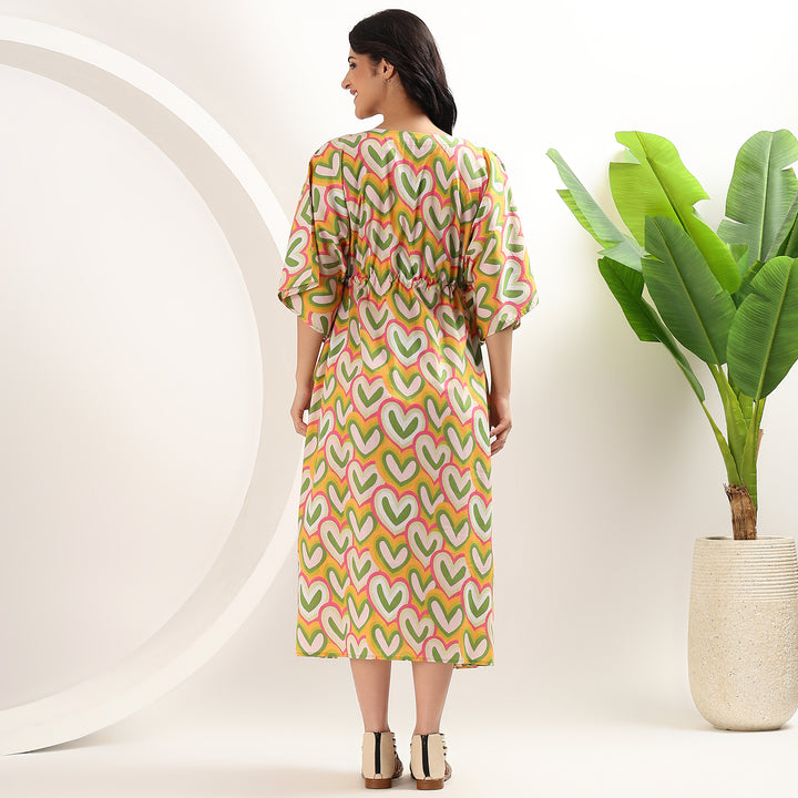 Traditional Indian kaftan – cotton block print dress for women