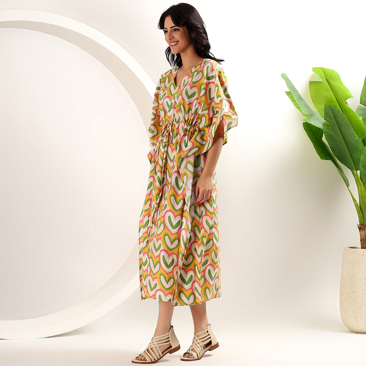 Boho cotton kaftan – Indian block print caftan dress
