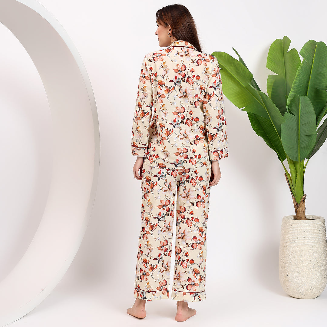 Handmade floral block print pajamas – women’s cotton PJ set