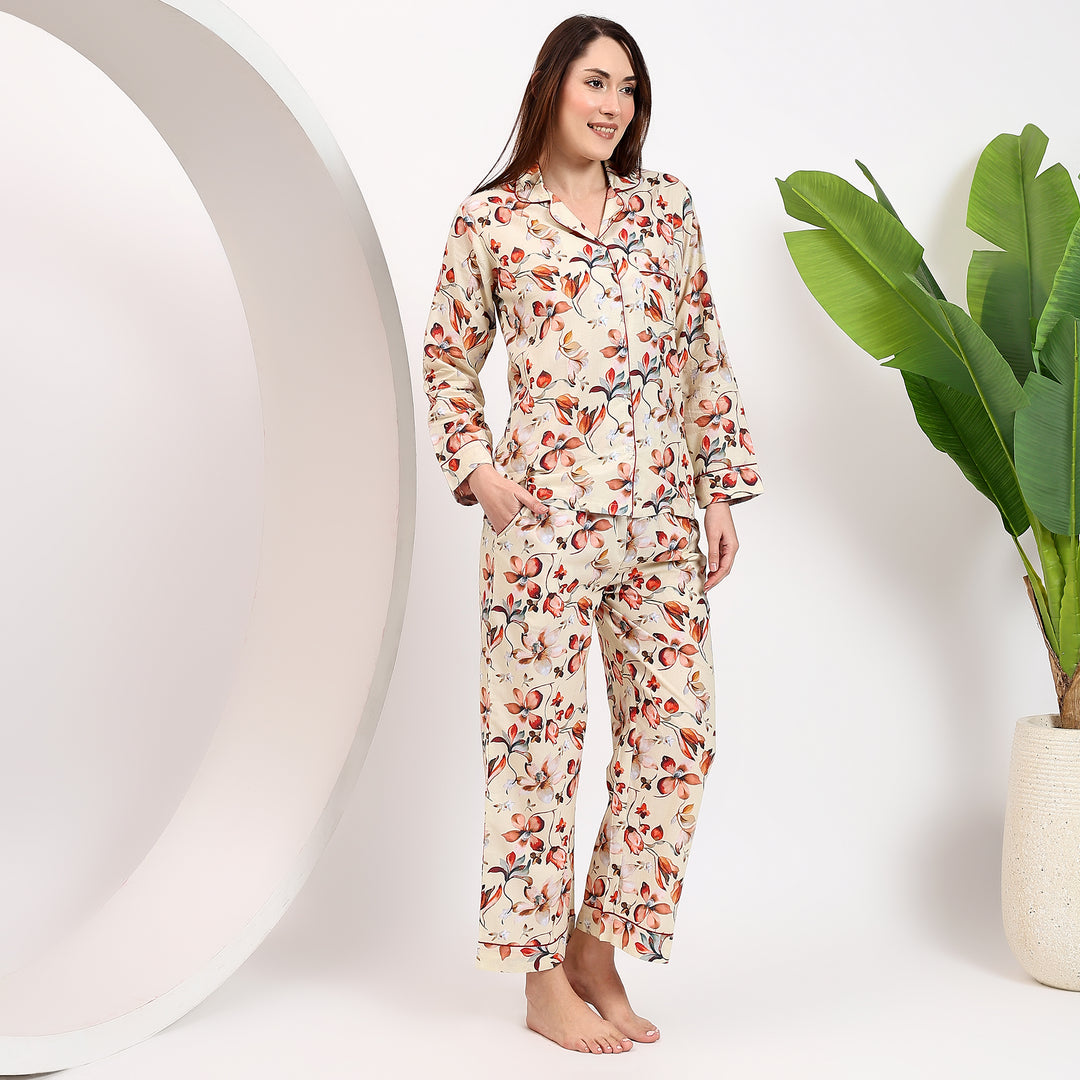 Floral Print PJs & Pajama Set for Women – Block Print Cotton Pajamas