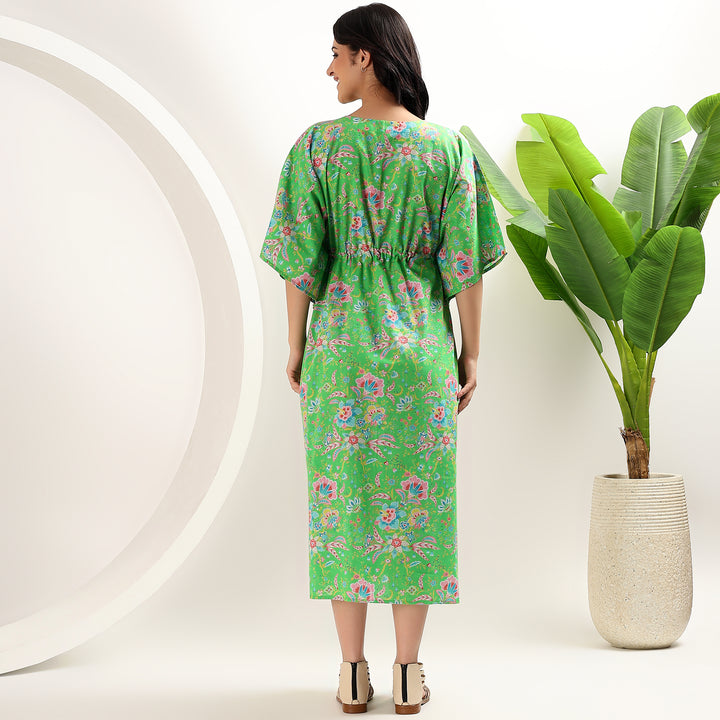 Cotton floral caftan – Indian block printed kaftan and abaya