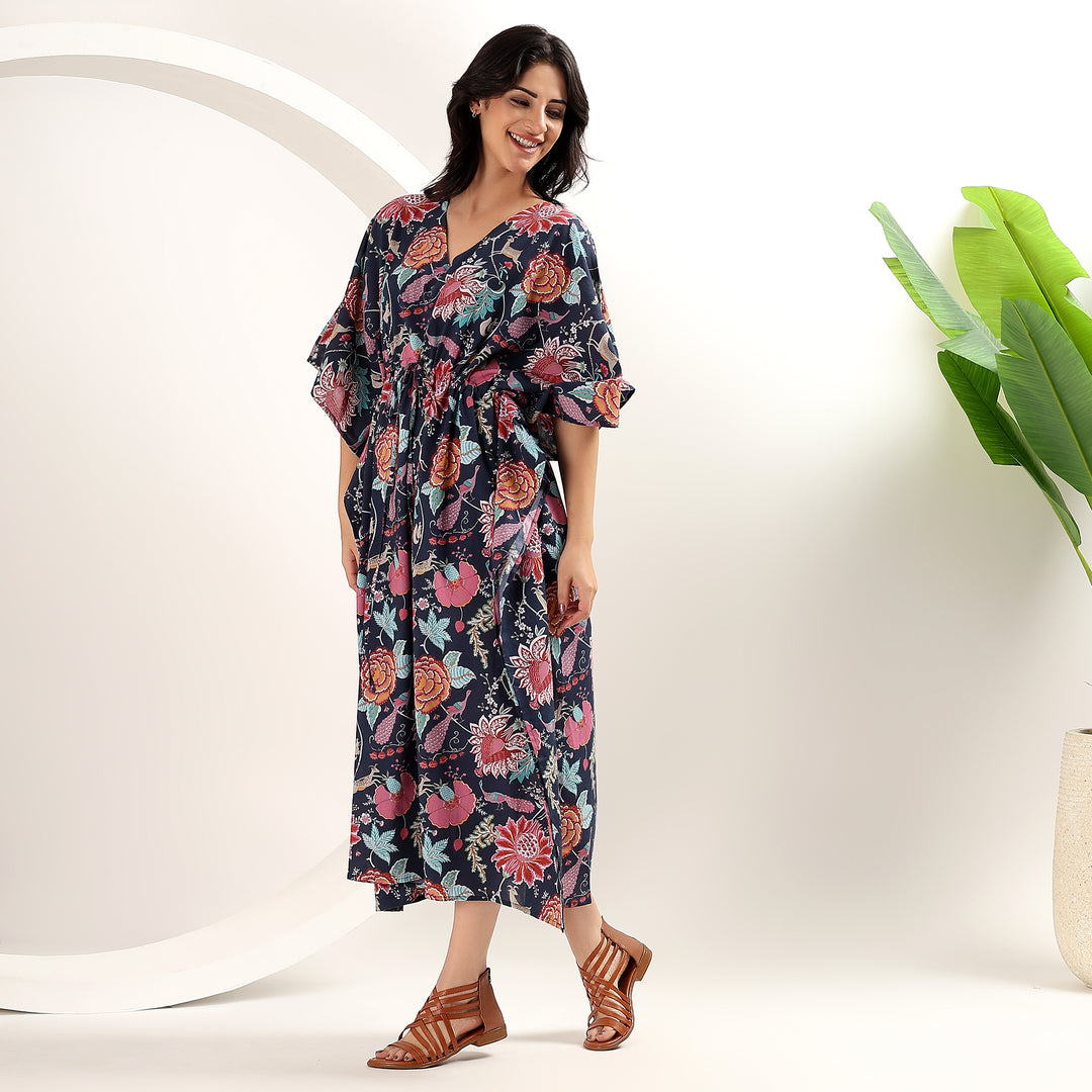 Bohemian kaftan dress in soft breathable cotton