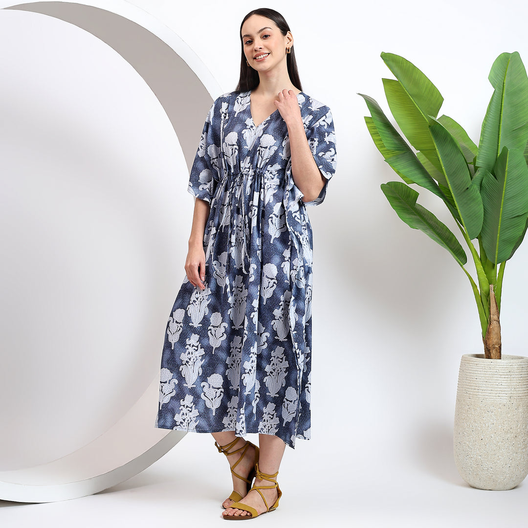 Indian block print cotton kaftan – Moroccan style caftan dress