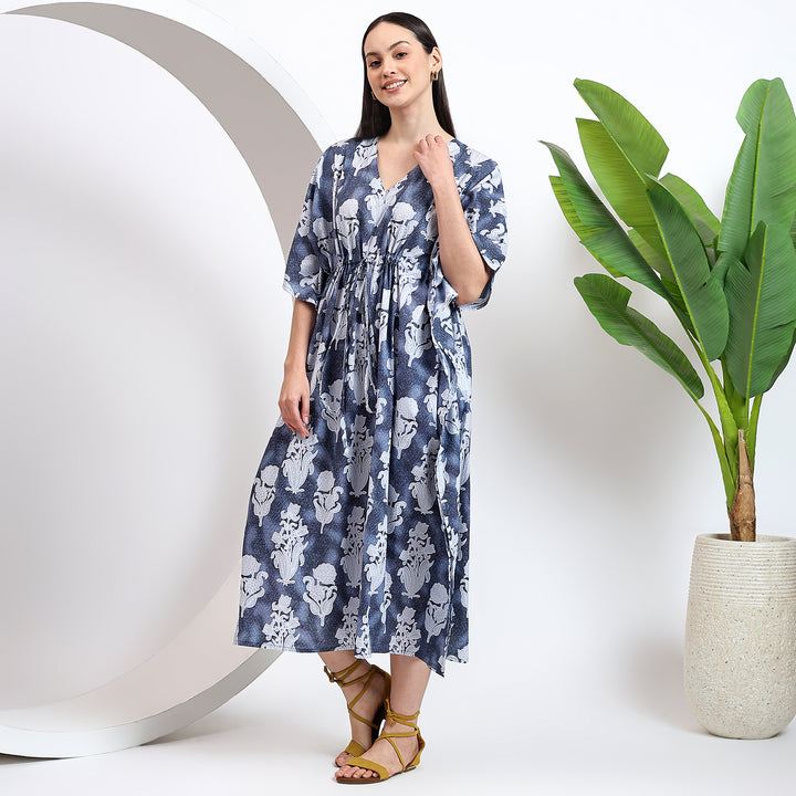 Indian block print cotton kaftan – Moroccan style caftan dress