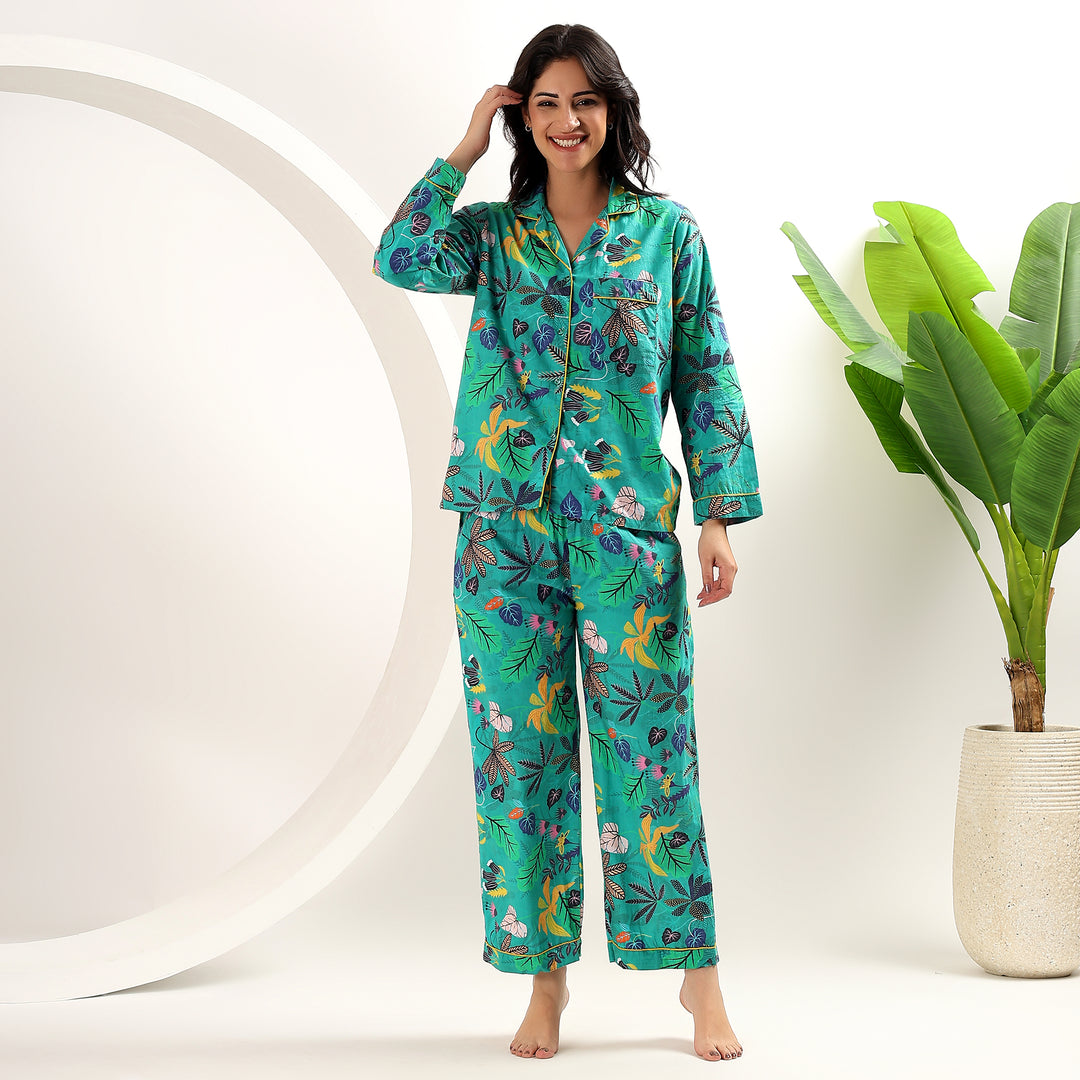 Tropical Print Floral Pajamas & Matching PJs – Cotton Pajama Sets