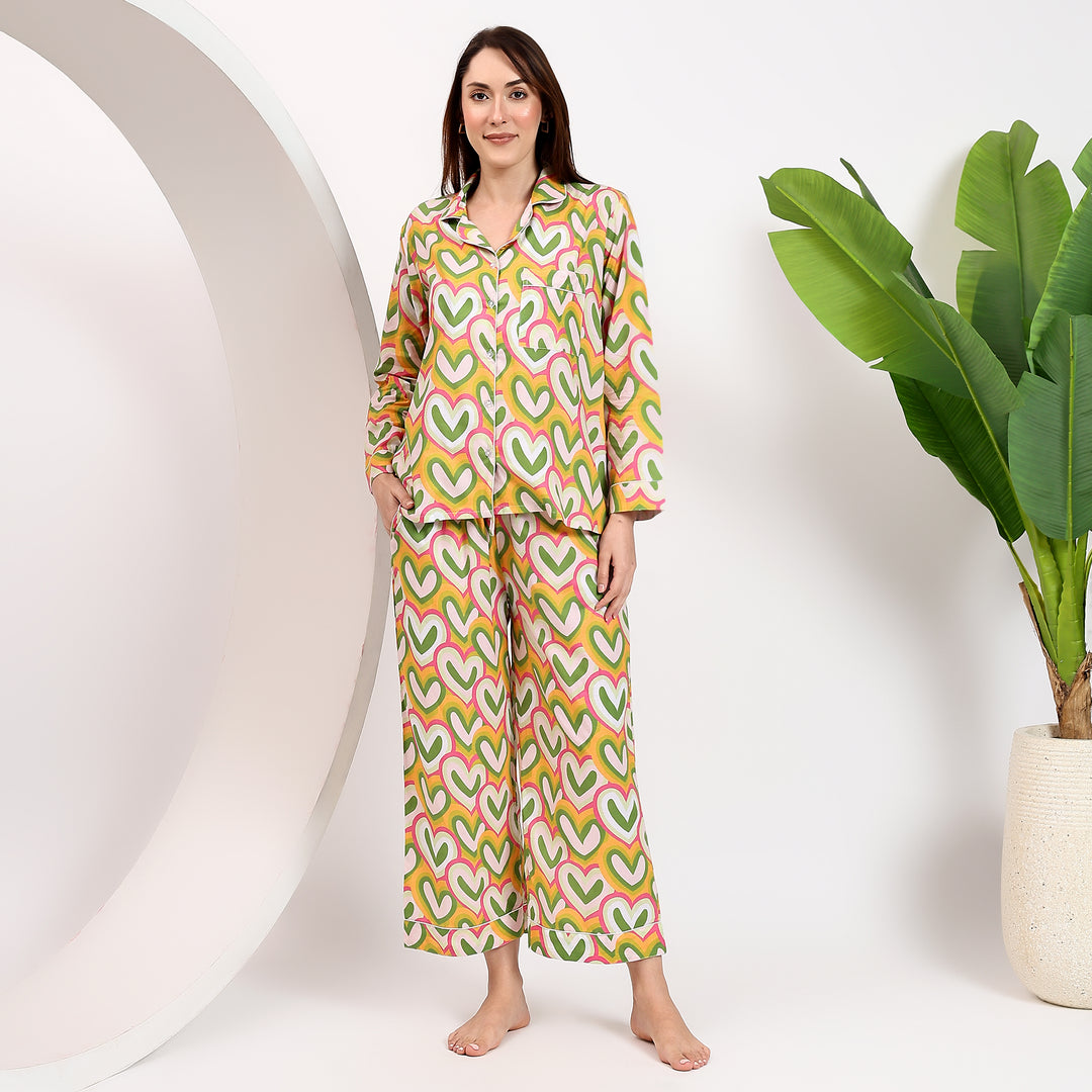 Handmade cotton block print family PJs for women