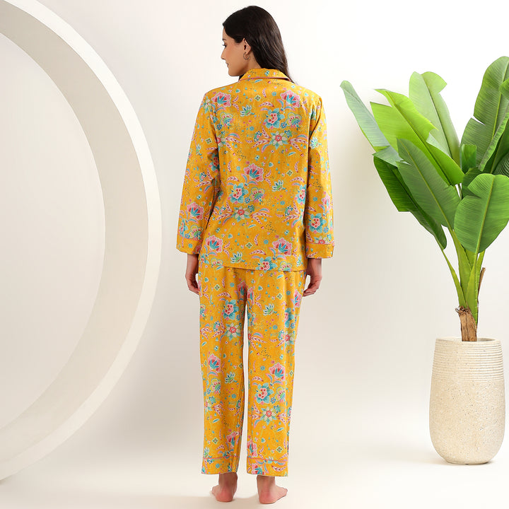 Comfortable floral block print PJs – Indian cotton pajamas for women