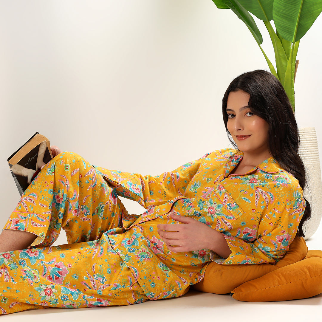 Block Print Floral Pajamas & PJ Sets – Indian Cotton PJs for Women