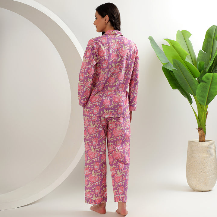 Traditional Indian block print cotton pajamas – soft PJ set for women