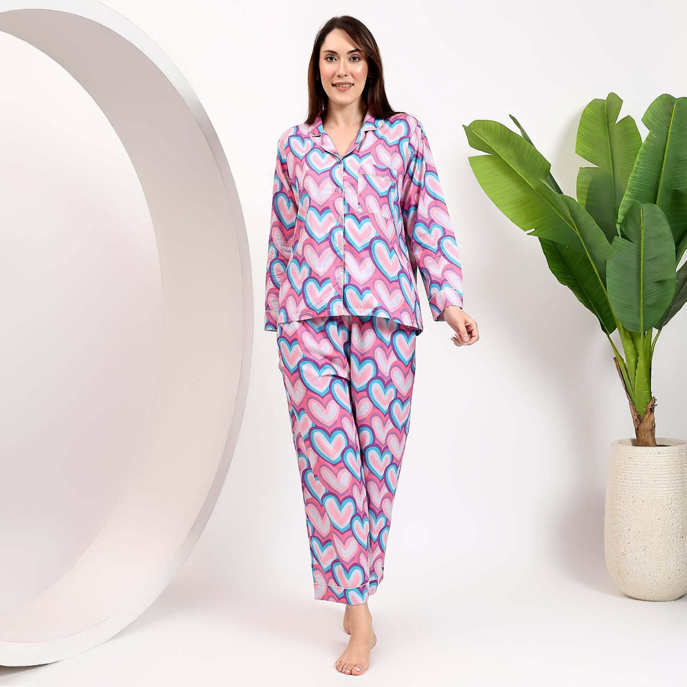 Comfortable block print cotton family pajamas for women