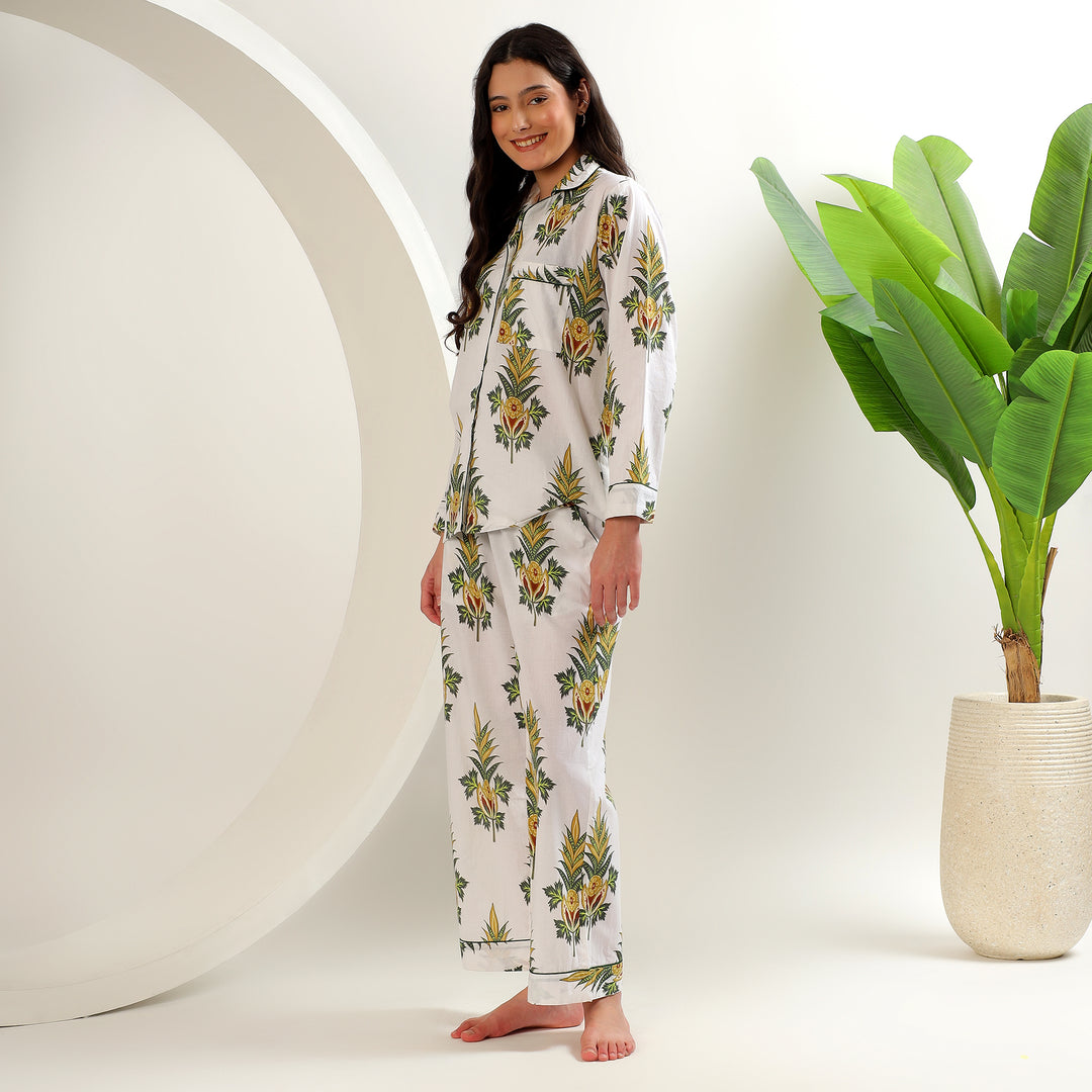 Floral print PJs & pajama set for women – block print cotton sleepwear