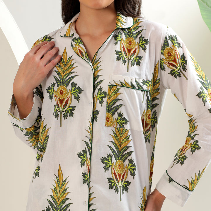 Floral print pajamas & PJ set for women – block print cotton sleepwear